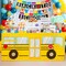 6 FT School Bus Tablecloth Back to School Table Cloth Decorations (Yellow) 72"L x 30"W
